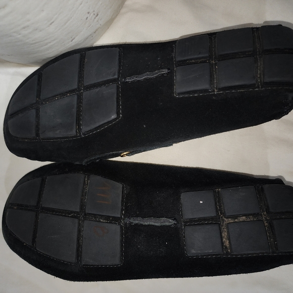 Tory Burch Alexandra Black Suede Leather Logo Driving Moccasin Slipper Sz 7.5 M - Picture 11 of 12